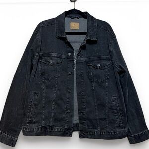 Vintage Virgin Music Group Embroidered Black Denim Jean Jacket Unisex XL